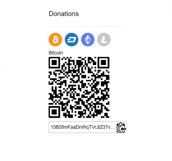 cryptocurrency donation widget